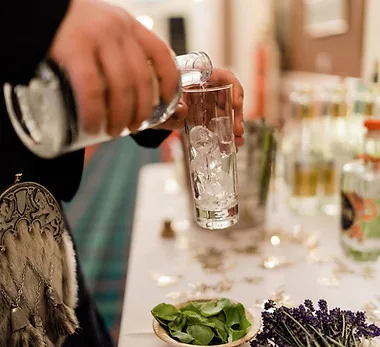 Cocktail being served at a mobile bar