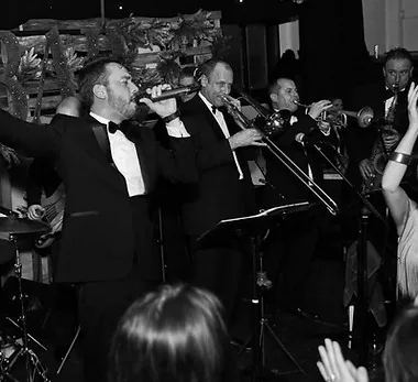 Live ceilidh band playing at an event