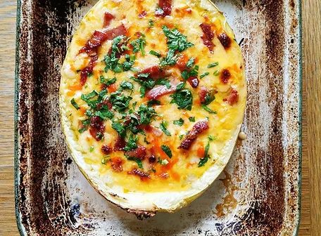Baked spaghetti squash gratin